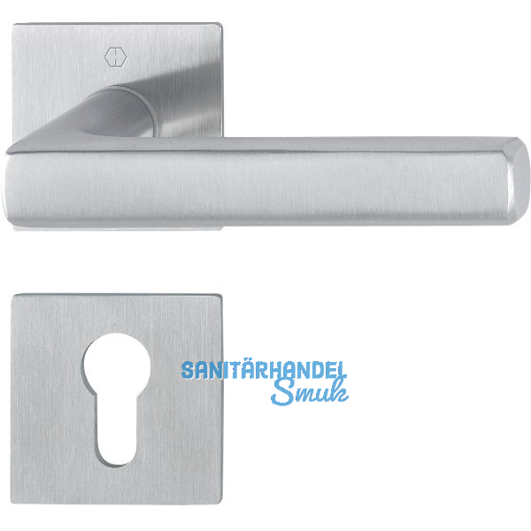 HOPPE Dr�ckergarnitur DALLAS Flachrosetten, eckig PZ, Edelstahl matt