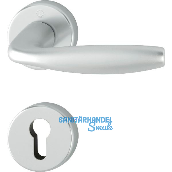 FH Dr�ckergarnitur New York auf Rosette PZ, Aluminium silber eloxiert