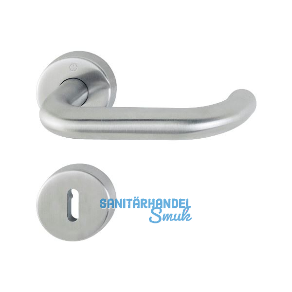 Dr�ckergarnitur PARIS - auf Rosette BB, 40 - 45, Edelstahl matt