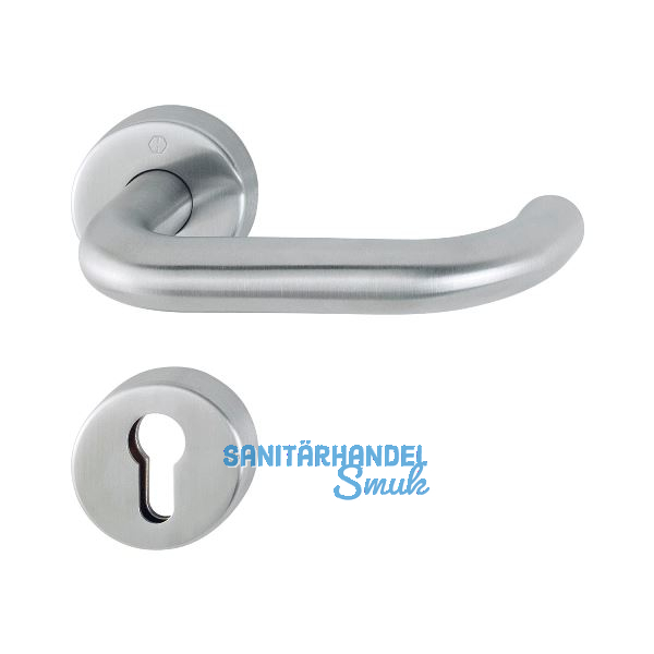 Dr�ckergarnitur PARIS - auf Rosette PZ, 40 - 45, Edelstahl matt