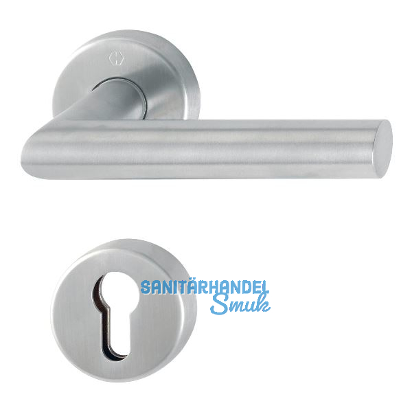 Dr�ckergarnitur AMSTERDAM - auf Rosette PZ, 40 - 45, Edelstahl matt