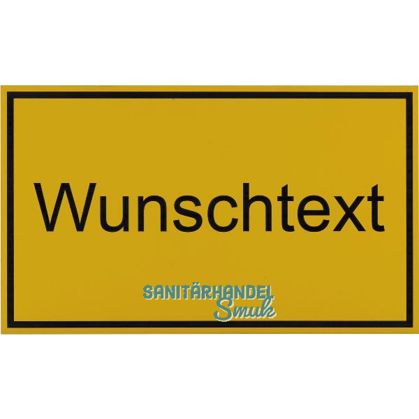 Leerschild inkl. zweizeiligem Text, Kunststoff gelb/schwarz