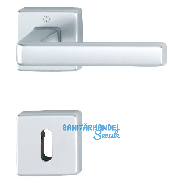 HOPPE Dr�ckergarnitur DUBLIN Rosette eckig PZ, Aluminium silber eloxiert