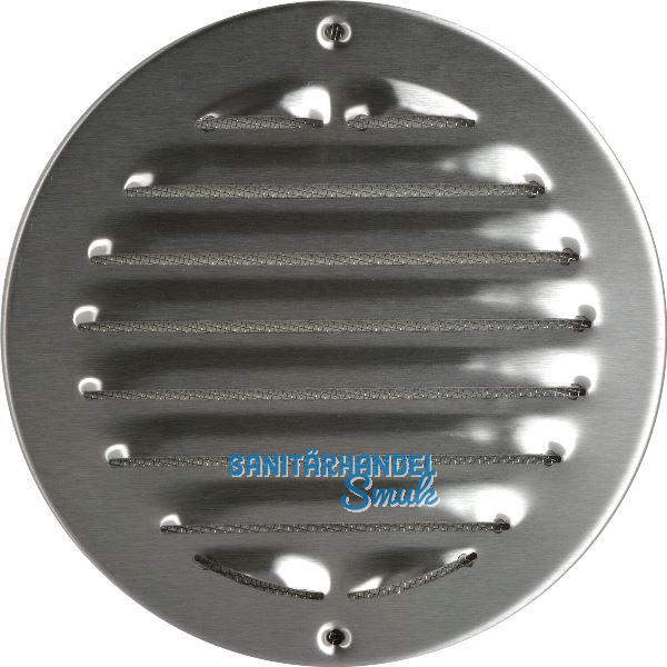 UPMANN Wetterschutzgitter aufschraubbar rund 200 mm Edelstahl V2A geb�rstet