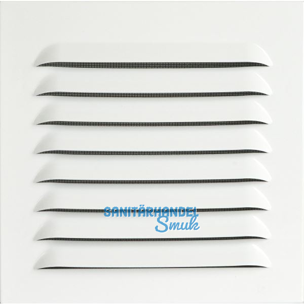 UPMANN Wetterschutzgitter eckig mit Einbaurahmen/Klemmfeder 200x200 mm wei�