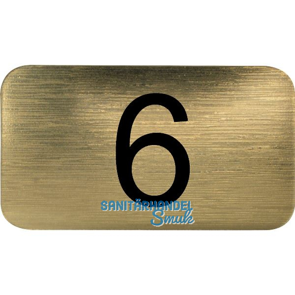 Nummernschild selbstklebend, 35 x 20 mm, Type 6, Kunststoff gold metallic