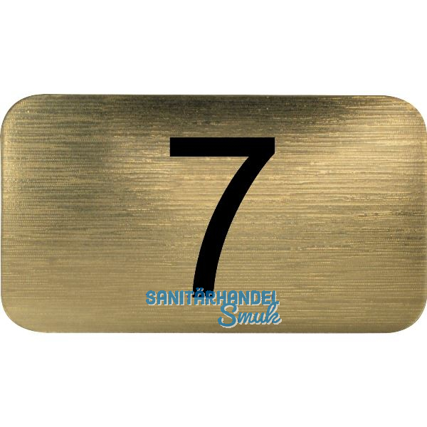Nummernschild selbstklebend, 35 x 20 mm, Type 7, Kunststoff gold metallic