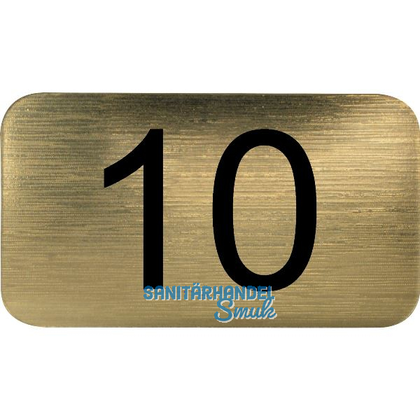 Nummernschild selbstklebend, 35 x 20 mm, Type 10, Kunststoff gold metallic
