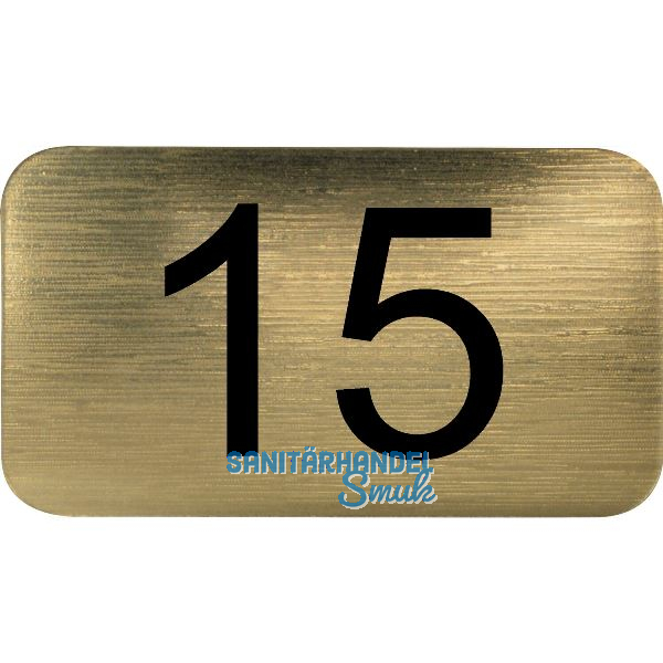 Nummernschild selbstklebend, 35 x 20 mm, Type 15, Kunststoff gold metallic