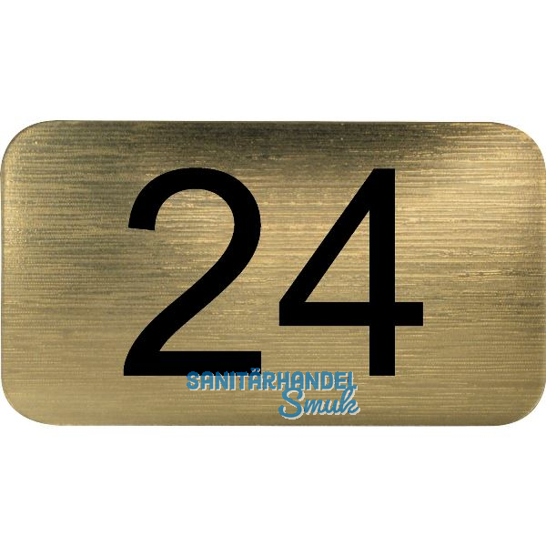 Nummernschild selbstklebend, 35 x 20 mm, Type 24, Kunststoff gold metallic