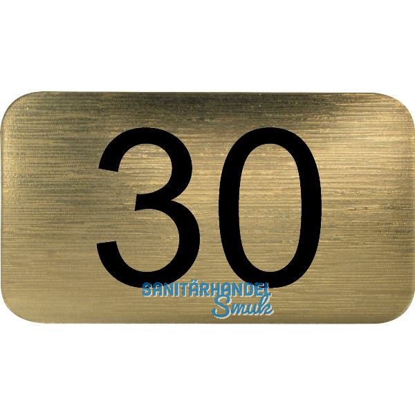 Nummernschild selbstklebend, 35 x 20 mm, Type 30, Kunststoff gold metallic