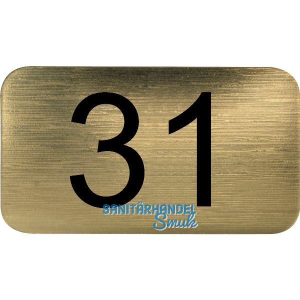 Nummernschild selbstklebend, 35 x 20 mm, Type 31, Kunststoff gold metallic