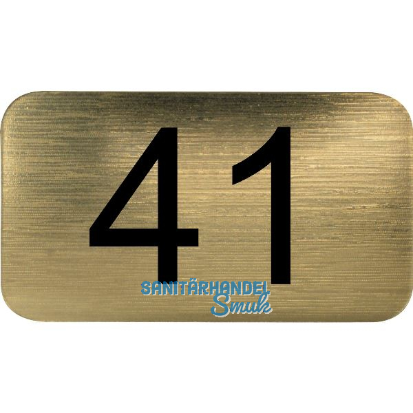 Nummernschild selbstklebend, 35 x 20 mm, Type 41, Kunststoff gold metallic