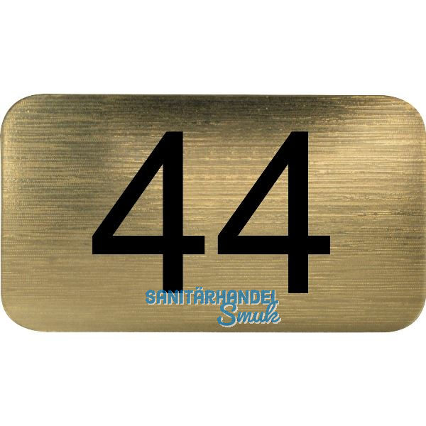 Nummernschild selbstklebend, 35 x 20 mm, Type 44, Kunststoff gold metallic