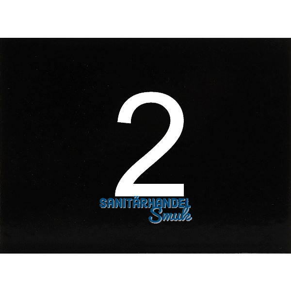 Nummernschild selbstklebend, 40 x 30 mm, Type 2, Kunststoff schwarz gl�nzend