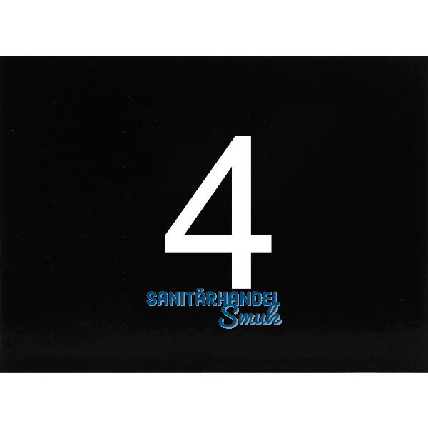 Nummernschild selbstklebend, 40 x 30 mm, Type 4, Kunststoff schwarz gl�nzend
