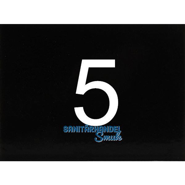 Nummernschild selbstklebend, 40 x 30 mm, Type 5, Kunststoff schwarz gl�nzend