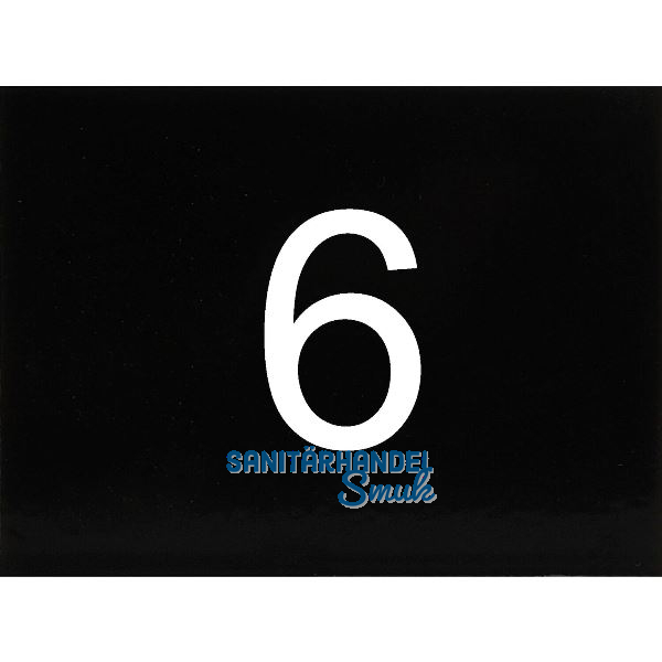 Nummernschild selbstklebend, 40 x 30 mm, Type 6, Kunststoff schwarz gl�nzend