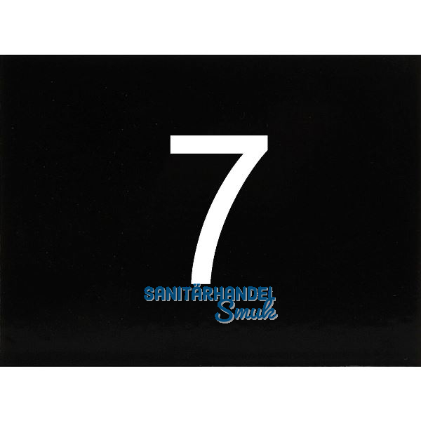 Nummernschild selbstklebend, 40 x 30 mm, Type 7, Kunststoff schwarz gl�nzend