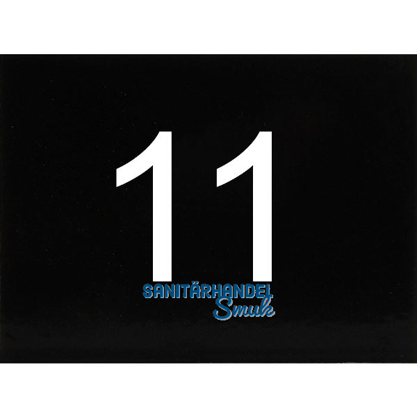 Nummernschild selbstklebend, 40 x 30 mm, Type 11, Kunststoff schwarz gl�nzend