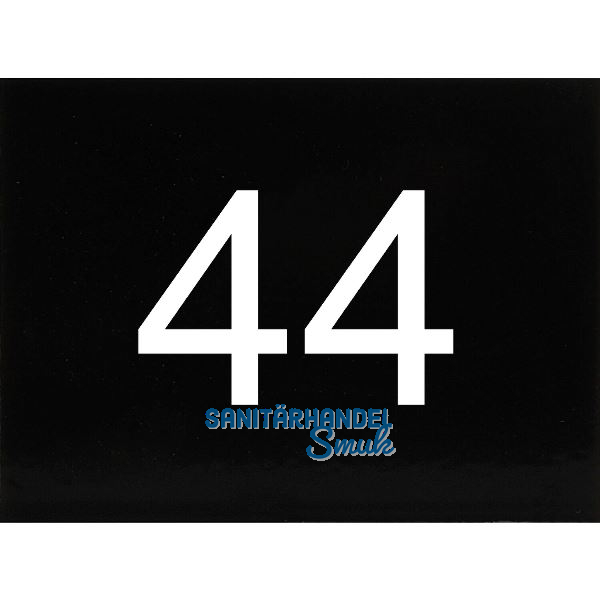Nummernschild selbstklebend, 40 x 30 mm, Type 44, Kunststoff schwarz gl�nzend