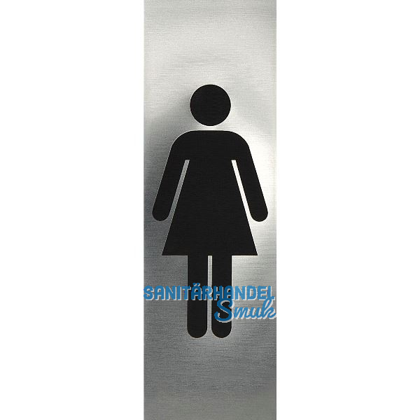 WC Symbol Frau selbstklebend, 48 x 150 mm, Edelstahl geb�rstet