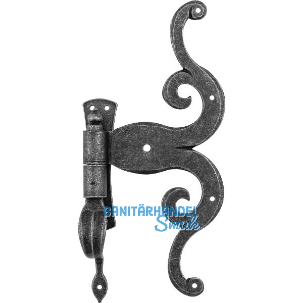 HALC� T�rkreuzband Rustikal m.Aufschraubkloben,Stahl verzinkt schwarz passiviert