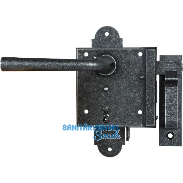 HALC� Schlossset BB, Kastenschlossdr�cker links, verzinkt schwarz passiviert