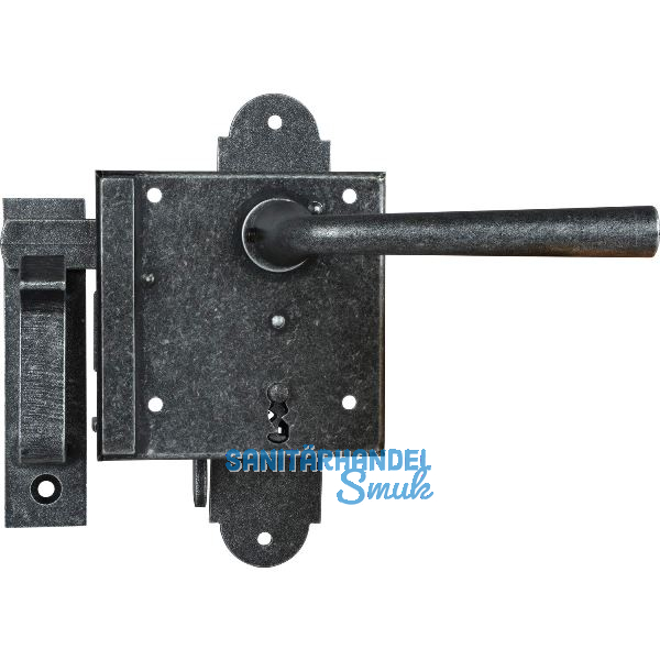 HALC� Schlossset BB, Kastenschlossdr�cker rechts, verzinkt schwarz passiviert