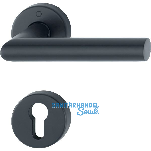 HOPPE Dr�ckergarnitur AMSTERDAM - auf Rosette PZ, Edelstahl schwarz matt