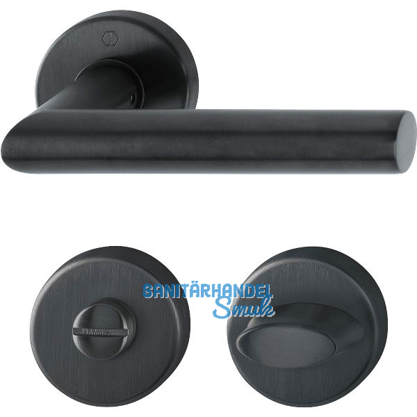 HOPPE Dr�ckergarnitur AMSTERDAM - auf Rosette WC, Edelstahl schwarz matt
