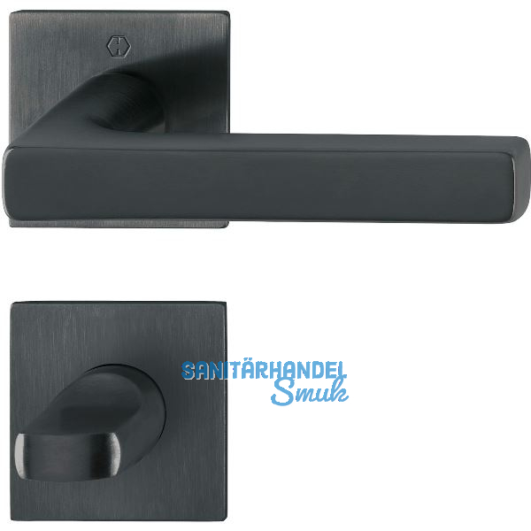 HOPPE Dr�ckergarnitur DALLAS auf Flachrosetten WC, Edelstahl schwarz matt