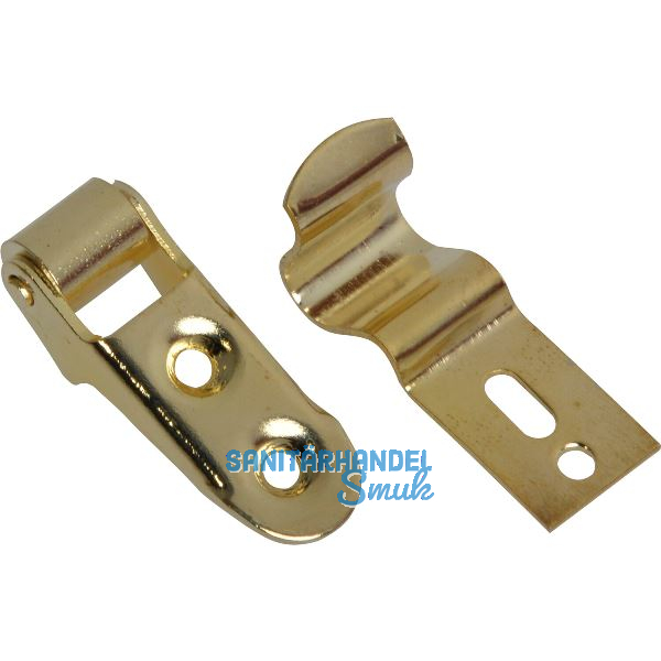 Fensterschnapper m. Rolle und Federschlie�haken, Stahl vermessingt