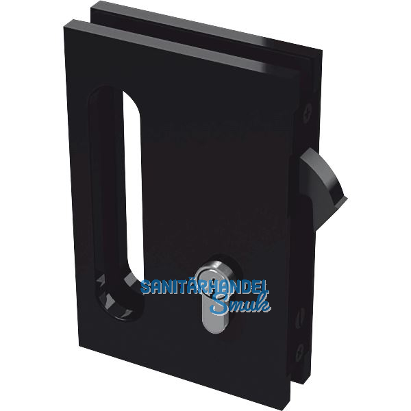 Glasschiebet�rschloss B94 mit Bogenriegel, PZ, Aluminium schwarz