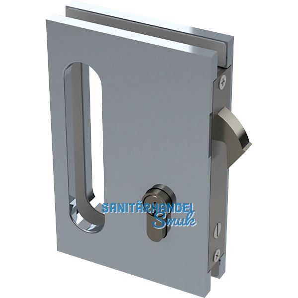 Glasschiebet�rschloss B94 mit Bogenriegel, PZ, Aluminium Edelstahl-Effekt
