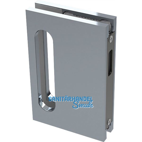 Gegenkasten B95 f�r Glasschiebet�rschloss mit Bogenriegel, Alu Edelstahl-Effekt