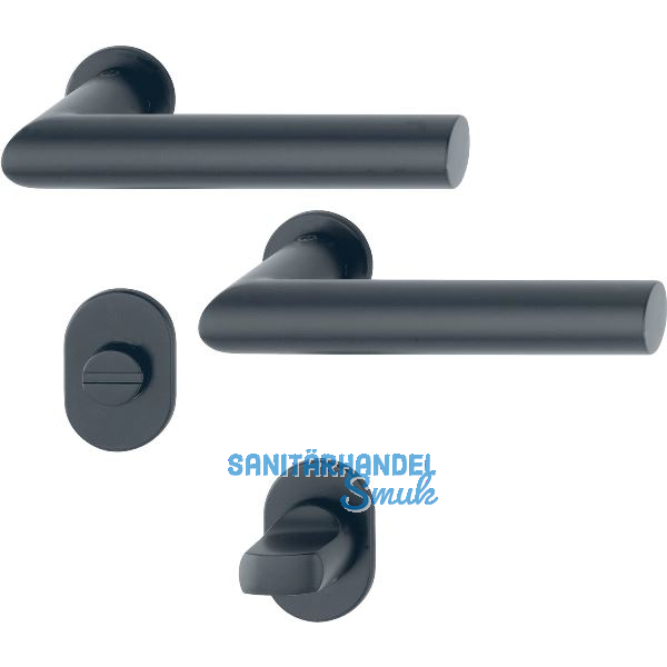 HOPPE Dr�ckergarnitur AMSTERDAM - auf mini Rosette WC, 40-45, schwarz matt