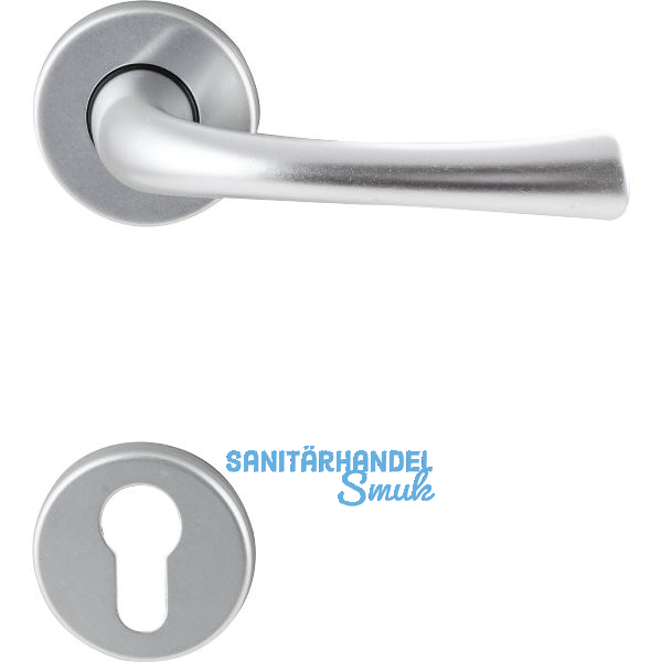 Dr�ckergarnitur FLORENZ - auf Rosette PZ, 38 - 42, Aluminium silber eloxiert