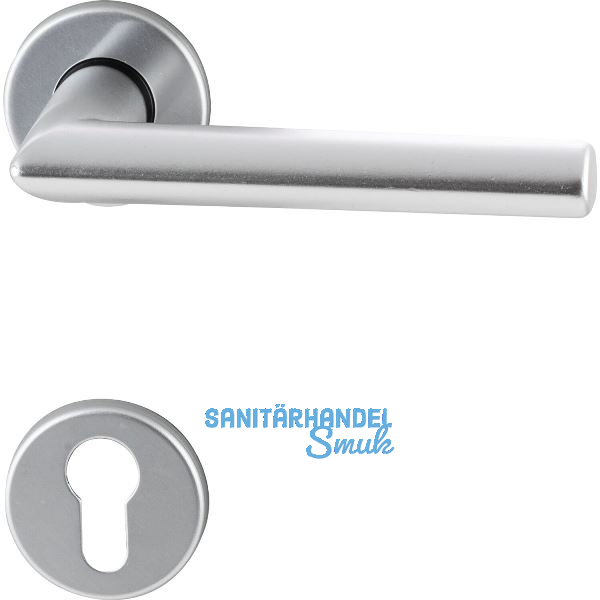 Dr�ckergarnitur TURIN - auf Rosette PZ, 38 - 42, Aluminium silber eloxiert