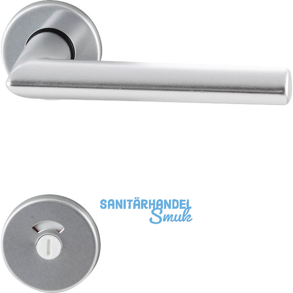 Dr�ckergarnitur TURIN - auf Rosette WC, 38 - 42, Aluminium silber eloxiert