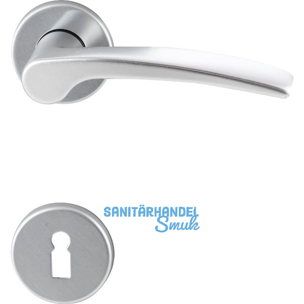 Dr�ckergarnitur TRIEST - auf Rosette BB, 38 - 42, Aluminium silber eloxiert