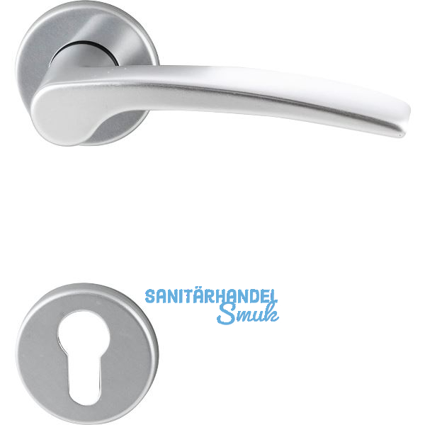 Dr�ckergarnitur TRIEST - auf Rosette PZ, 38 - 42, Aluminium silber eloxiert