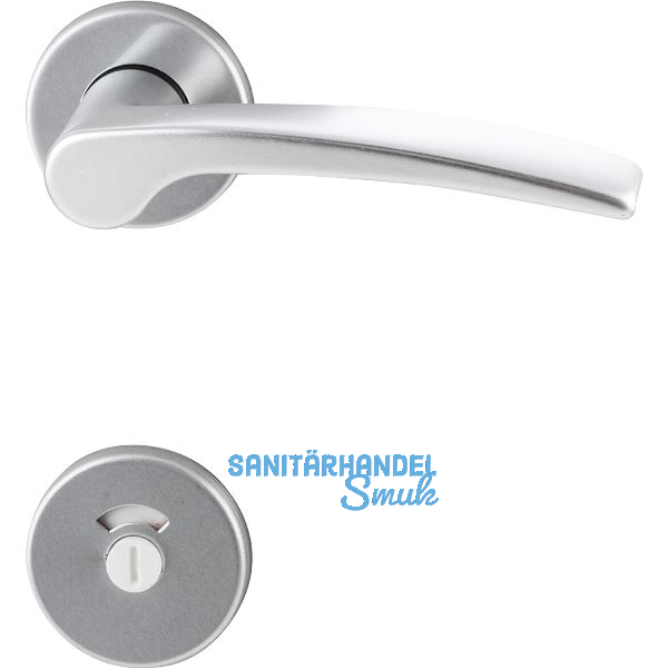 Dr�ckergarnitur TRIEST - auf Rosette WC, 38 - 42, Aluminium silber eloxiert