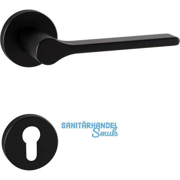 MARCHESI Dr�ckergarnitur ZADAR auf Rosette PZ, 38-45 mm, Zamak schwarz matt