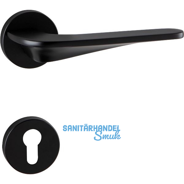 MARCHESI Dr�ckergarnitur LJUBLJANA auf Rosette PZ, 38-45 mm, Zamak schwarz matt