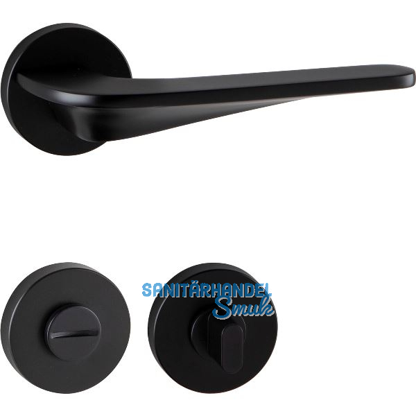 MARCHESI Dr�ckergarnitur LJUBLJANA auf Rosette WC, 38-45 mm, Zamak schwarz matt