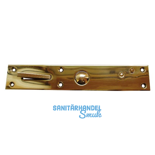 Tasterschnapper mit Messingtaster, Platte 192 x 35 mm, Messing poliert