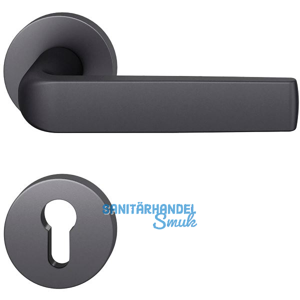 FSB Dr�ckergarnitur 12 1267 ASL auf Rosette PZ, Aluminium schwarz matt
