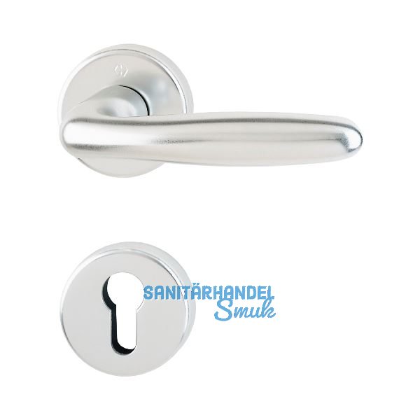 Dr�ckergarnitur VERONA auf Rosette PZ, T�rst�rke 37 - 47, silber eloxiert