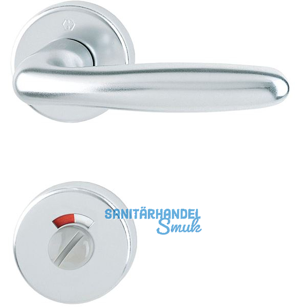 Dr�ckergarnitur VERONA auf Rosette WC, T�rst�rke 37 - 47, silber eloxiert